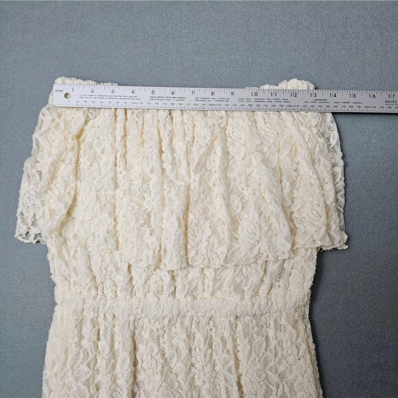 Elan Midi Dress Cream Lace Overlay Strapless S Boho Cottagecore Fairy Western - Picture 10 of 11
